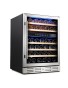 Kalamera 24 Inch Under Counter Built in Wine Refrigerator 46 Bottle Dual Zone Wine Cooler Fridge 